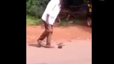 Drunk man tires to wear slipper...