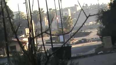 Clean cut of the famous sweeping RPG attack on an SAA BMP-1 - Homs - 12/12/2011