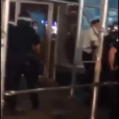 NYPD points gun at crowd