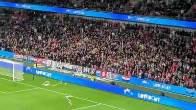 Sydney United 58 fans chant “Za Dom Spremni” during Australia Cup final