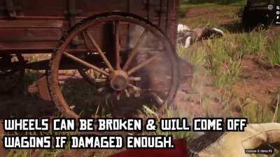 Destroying a wheel spoke by spoke in Red Dead Redemption 2