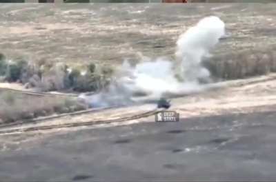 Ukrainian T-64bv hits Russian MT-LB from point blank range