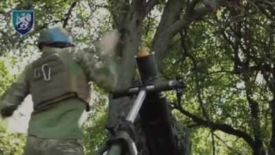 Mortar crews from the 501st Separate Naval Infantry Battalion of the 36th Marine Brigade of Ukraine shelling Russian positions. August 2024