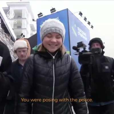 Greta Thunberg visited Davos during the World Economic Forum and laughed off mocking questions from reporters about her activism ⤵️