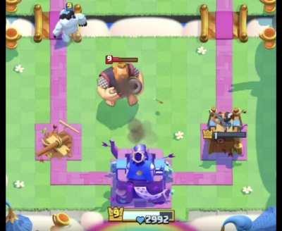 Redirect a pocket Royale Giant with Log+Ice Golem. Explanation in comments on how to replicate this.