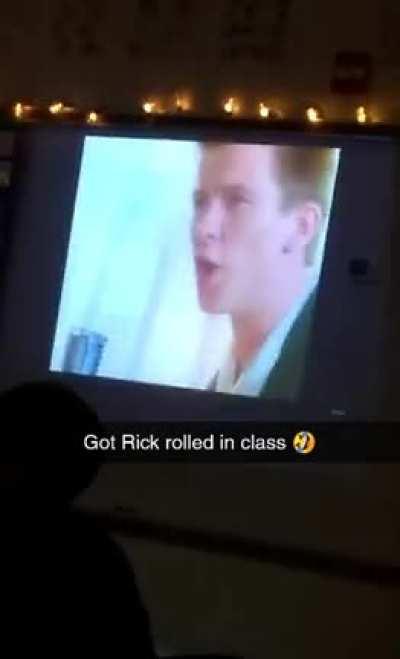 Got Rick rolled by a kid in class 🤣