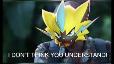 Zeraora giving new mobile players a briefing on the jungle