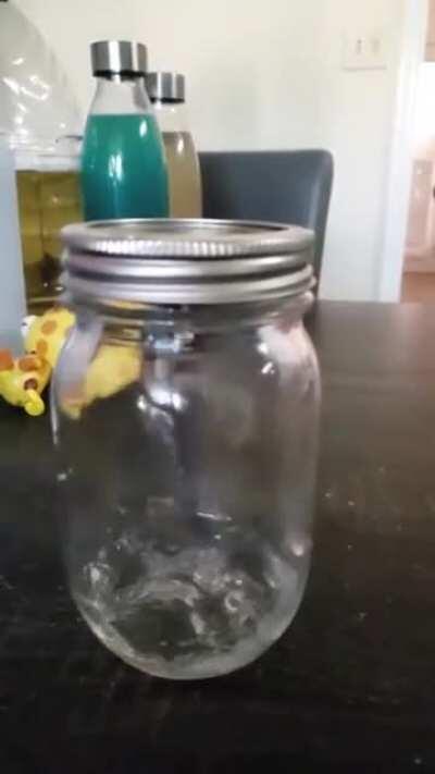 Freakish kind of sorcery! It better produce holy water in the jar