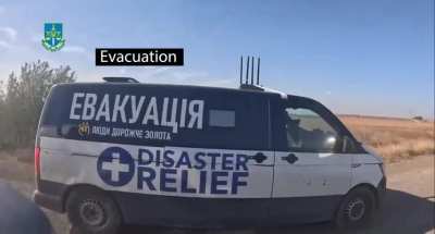 Russians target civilians with FPV drones. A vehicle clearly marked 'Evacuation' was attacked, resulting in at least two casualty.