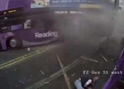 Man gets hit by a bus, gets up and walks straight into the pub.