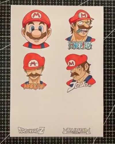 Mario in 6 different styles