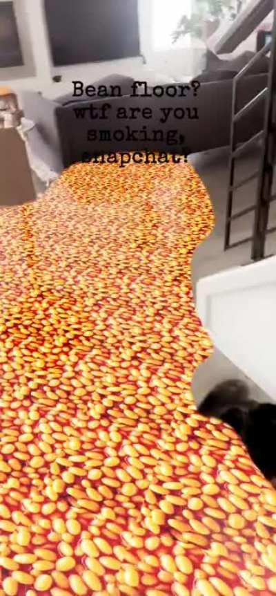 Bean filter. The floor is beans.