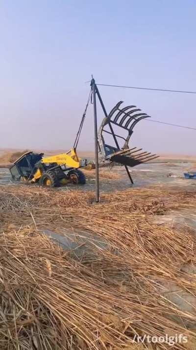 Using an A-frame to rescue a tractor