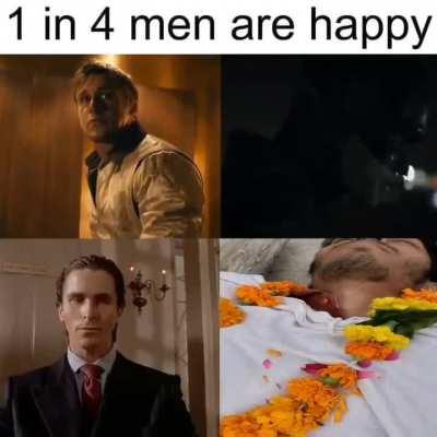 1 IN 5 MEN ARE HAPPY (INCLUDING YOU)