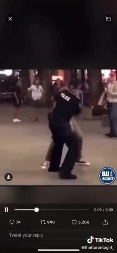 Guy fights and takes down police officer