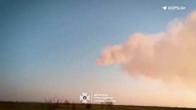 A Ukrainian soldier of the border guard destroyed a Russian Kh-101 cruise missile with a MANPADS. Kyiv Oblast. 