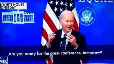 Reporter asks Biden if he's ready for press conference tomorrow