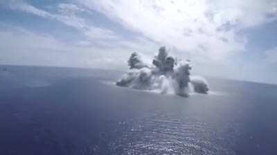 US Navy released the footage of the 40,000-pound bomb explosion that triggered a M3.9 quake during a 