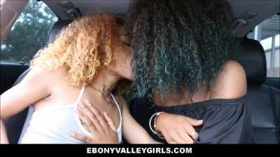 The best kissing two lesbians in a car