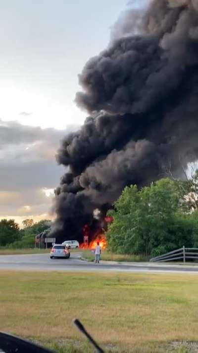 A little closer look at the Oil Tanker Crash that happened last night off of I-75