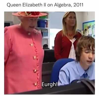 Queen Elizabeth II visiting an Algebra Class in 2011