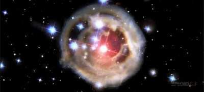 An exploding star recorded over years