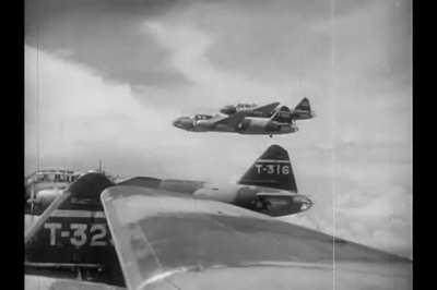 Japanese propaganda reel documents a bombing raid by G4M1 