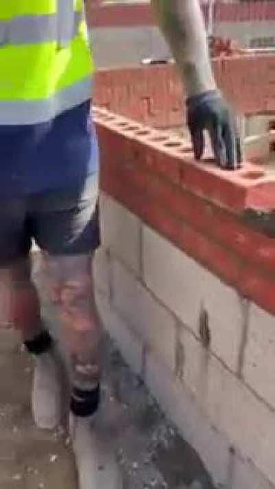 the way he layers the brick