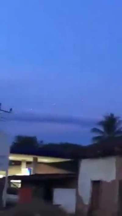 Colombian Air Force attacking from a Black Hawk helicopter the 'Carlos Patiño Front' belonging to the dissidents of the former FARC guerrilla in a rural area of southwestern Colombia. Footage from 05/21/2024