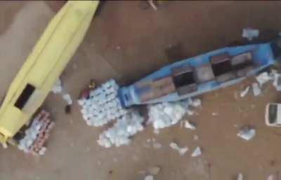 Sudanese drone attack on RSF members looting a gas facility