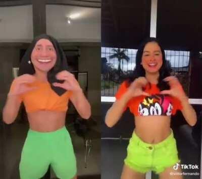 Brazilian tiktok is currently memeing this girls dance and some of the duets really capture her spirit.