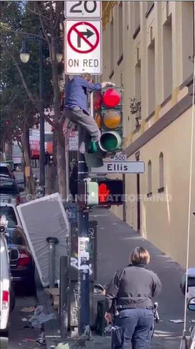 Just another day of a deranged individual destroying city infrastructure (San Francisco, CA)