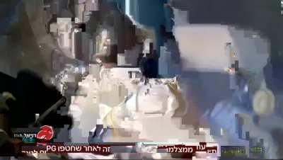 Helmet footage from an Israeli soldier in a tank hit by an RPG. Gaza, June 2024