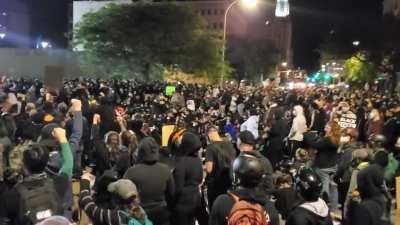 The crowd by the public safety building 9/6/2020