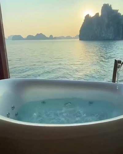 This is the view of your bathroom in a cruise at Ha Long Bay