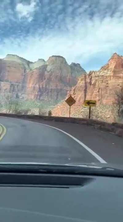 Coming out the tunnel at Zion National Park, Utah