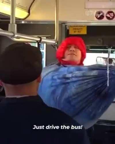 Some moron on a bus! All this for a few likes on tictok