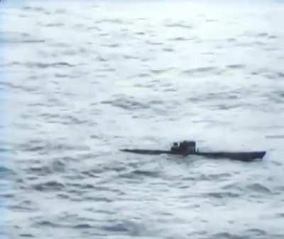 German U-Boat being attacked by British Aircraft off the coast of Ireland (1941, WWII).