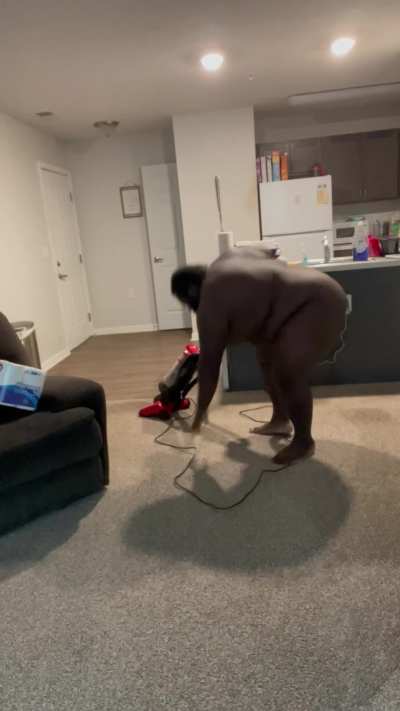 Why vacuum the house clothed when you can do it naked?