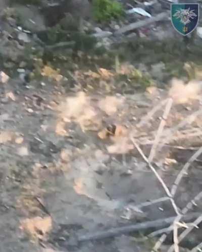 Fleeing Russian soldier hit in the head by shrapnel and instantly falls as a casualty 