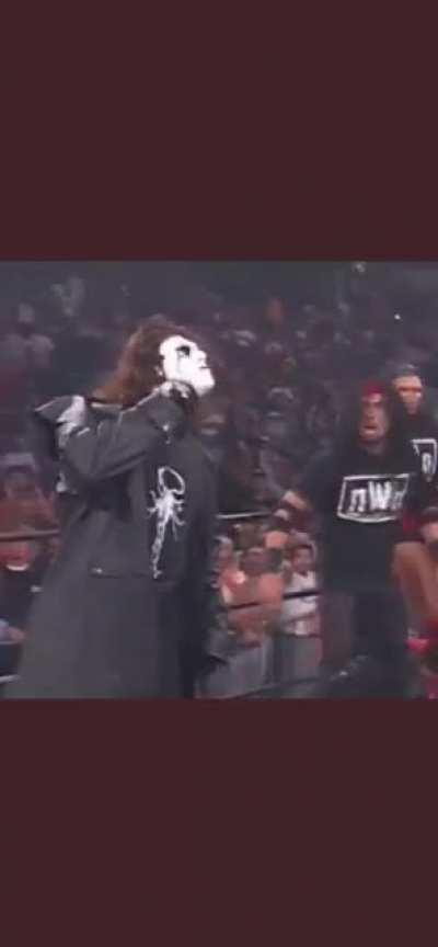 The greatest running gag in wrestling. Sting in a Sting mask