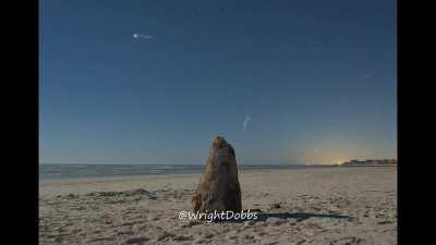 Timelapse of the Starlink 4-6 Launch Showing the 2nd Stage Exhaust Plume and Dogleg | Matanzas Inlet, FL