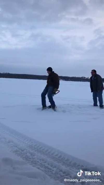 This guy ice fishing.