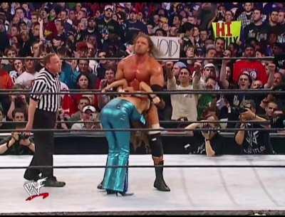 Triple H Pedigrees Stephanie McMahon at WrestleMania 18