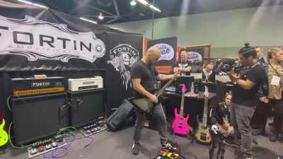 Greg Kubacki playing Car Bomb “Scattered Sprites” at Fortin Booth during Winter NAMM2020 (Originally Recorded by Jesse Zuretti  
