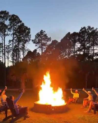 50 feet to the firepit with spectators on both sides, which club are you hitting?