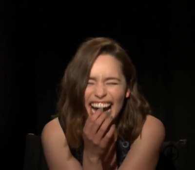 Emilia Clarke can’t stop laughing