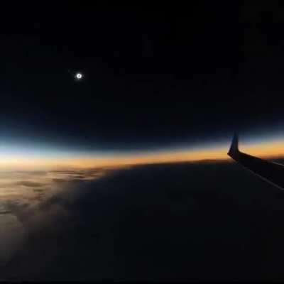 Solar eclipse seen at 46,000 feet