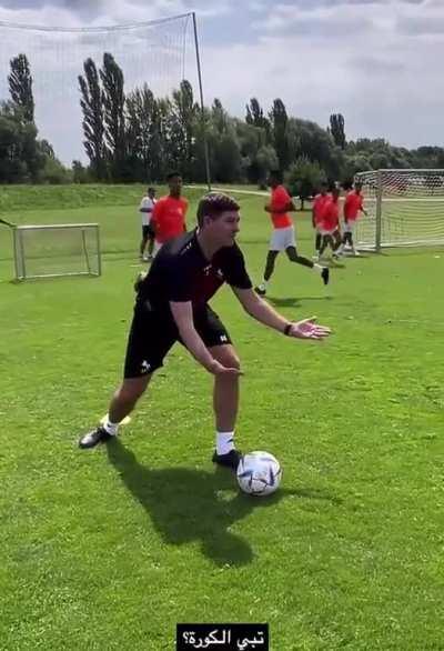 Steven Gerrard leading training for his new side Al Ettifaq