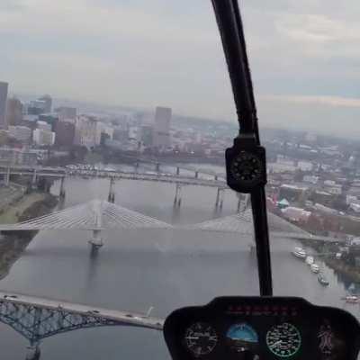 Helicopter tour of downtown yesterday